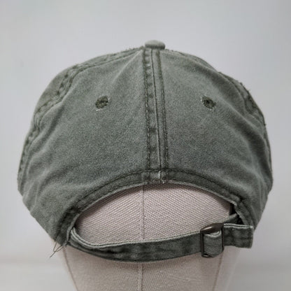 Unbranded Slideback Hat Green OSFM Adjustable Vented Holes 6 Panel Blank