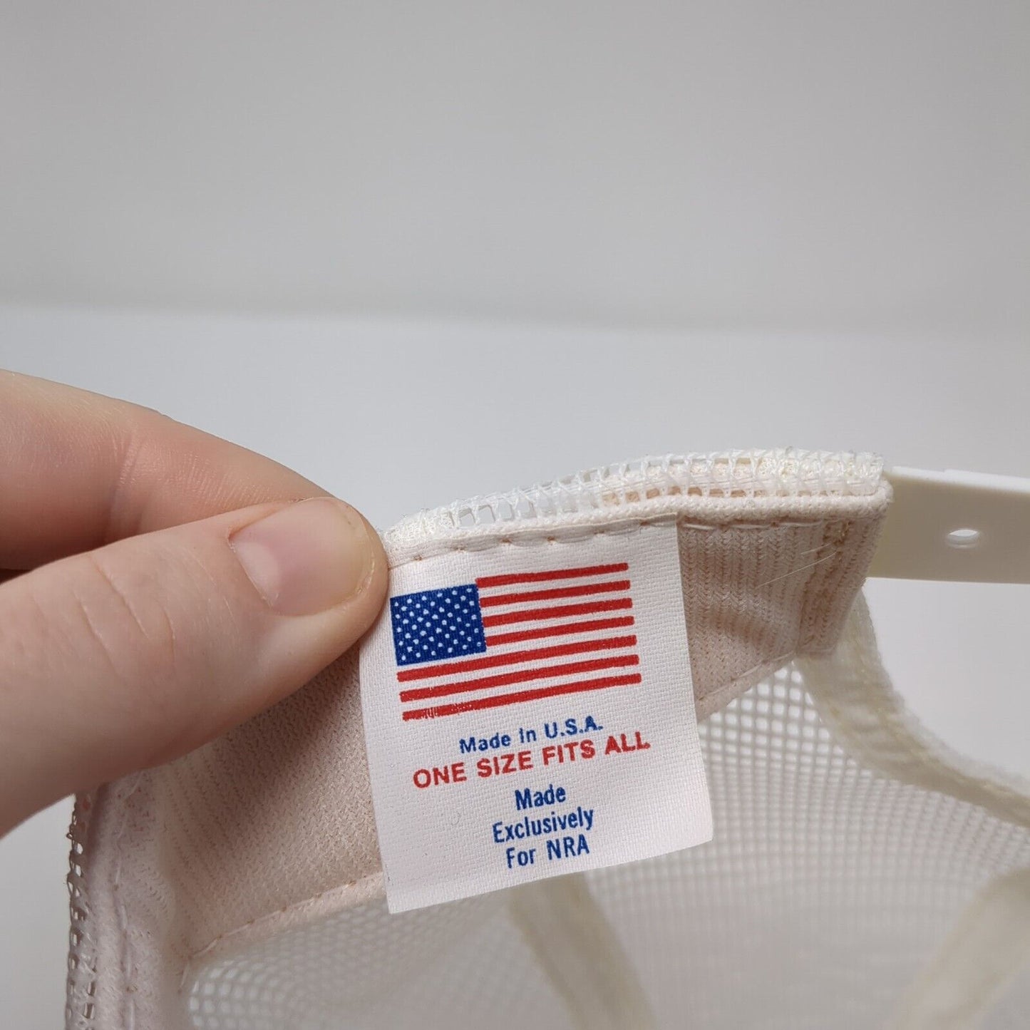 NRA Patriot Snapback Trucker Hat Cream One Size Adjustable Embroidered 6 Panel