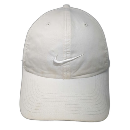 Nike Baseball Cap White One Size Mesh Strapback Performance Swoosh Athletic Hat