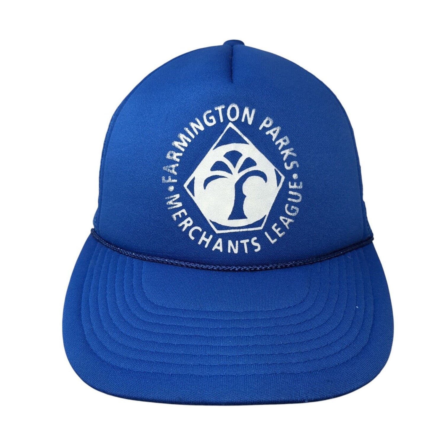 Farmington Parks Snapback Rope Trucker Hat Blue One Size Mesh Back