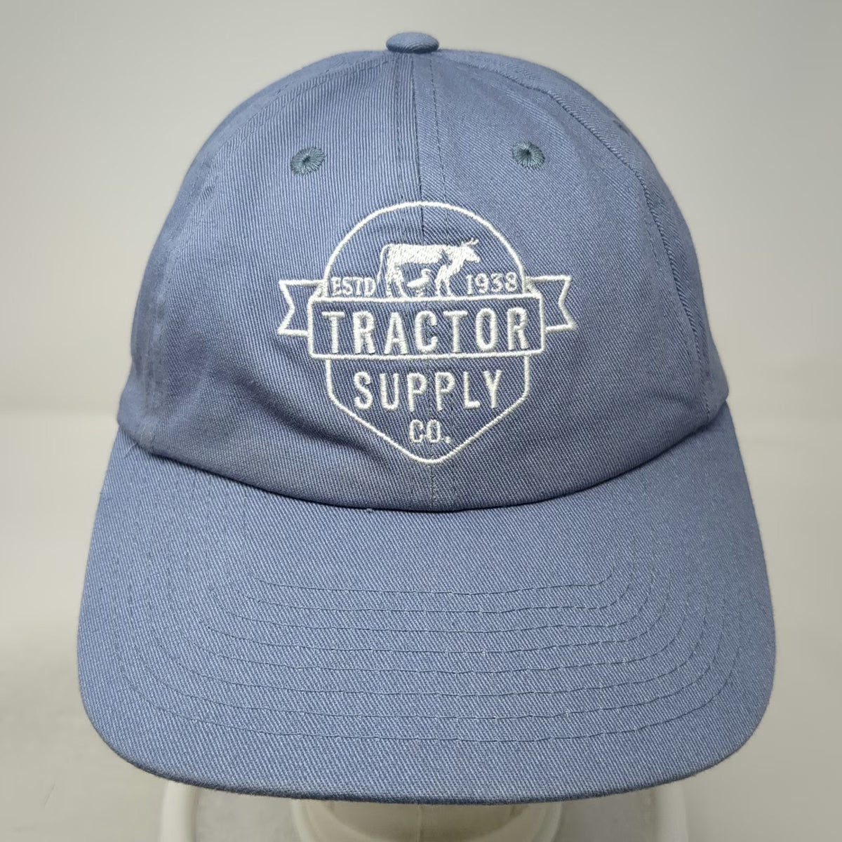Tractor Supply Co Baseball Cap Blue One Size Slideback Cow Graphic Cotton hat