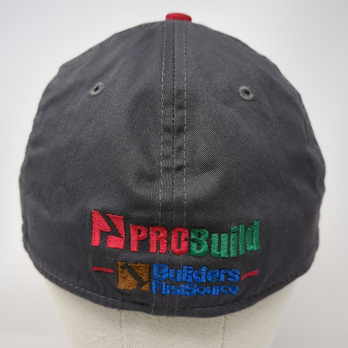 New Era Baseball Cap Gray L 39THIRTY Stretch Fit Motorcycle ProBuild Logo Hat