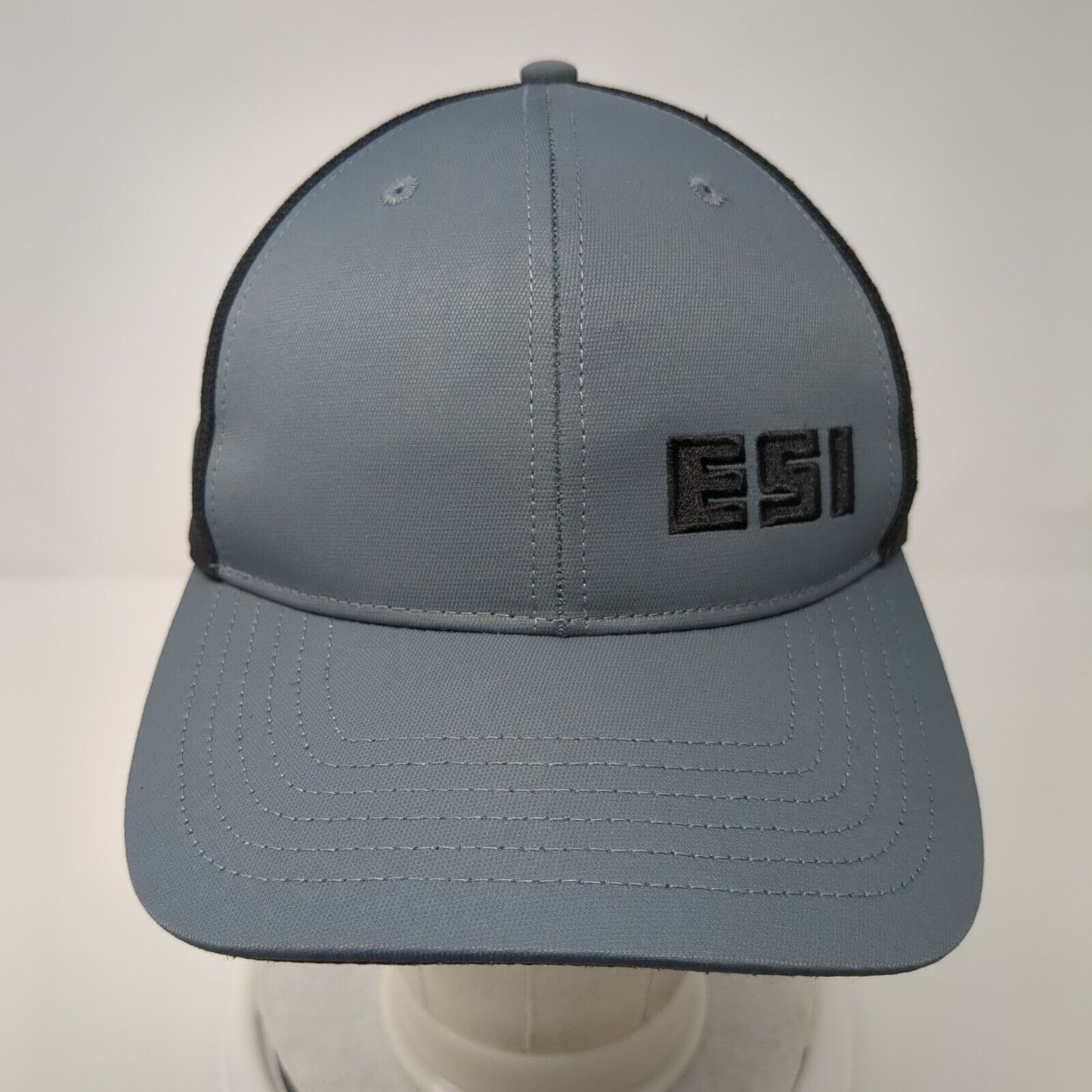ESI Snapback Trucker Hat Gray OS Adjustable Embroidered Mesh Back Outdoor Cap