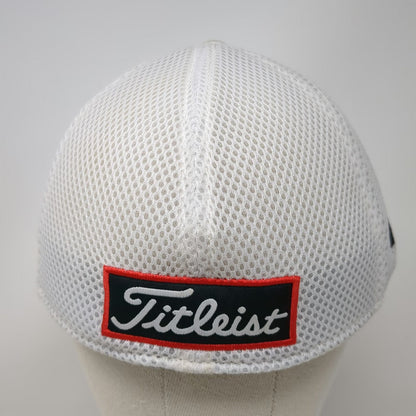 Titleist Baseball Cap White L Mesh Back Stretch Fit New Era Pro V1 FJ Golf Hat