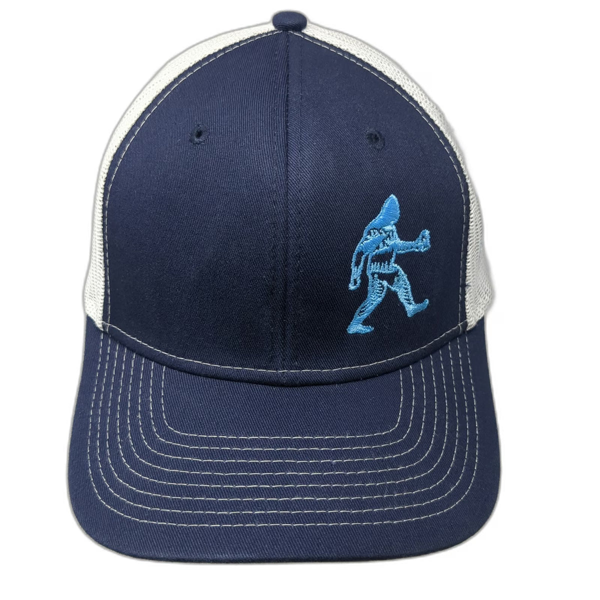 Ouray Trucker Hat Blue White One Size Bigfoot Sasquatch Stein Leavenworth Mesh