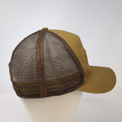 Knoss Brown Trucker Hat One Size Snapback Mesh Back Structured 3D Logo Tech 360