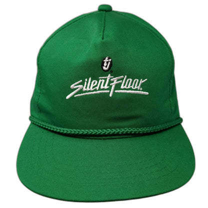 Yupoong 5 Panel Green Hat One Size Silent Floor tj Logo Rope Brim Snapback