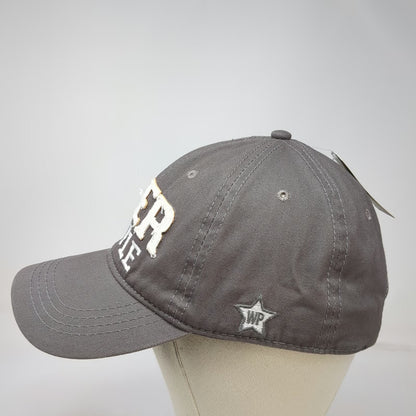 We People Baseball Cap Gray One Size Beer Patch Frayed Slideback Hat Underbrim