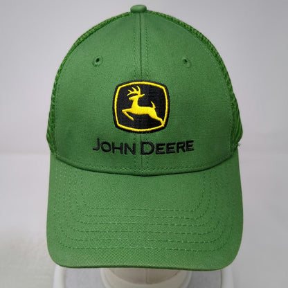John Deere Trucker Hat Green One Size Mesh Snapback Embroidered Logo Farming