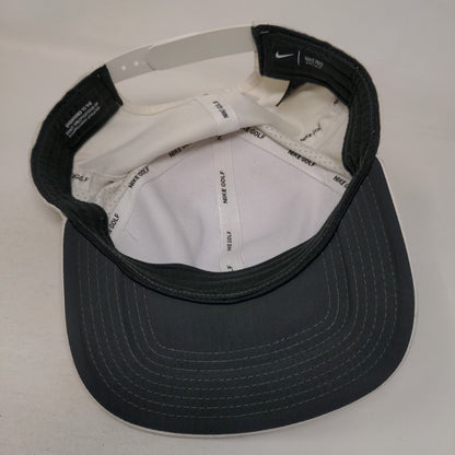 Nike Golf Snapback Hat White OSFM Adjustable Breathable Dri-Fit 6 Panel