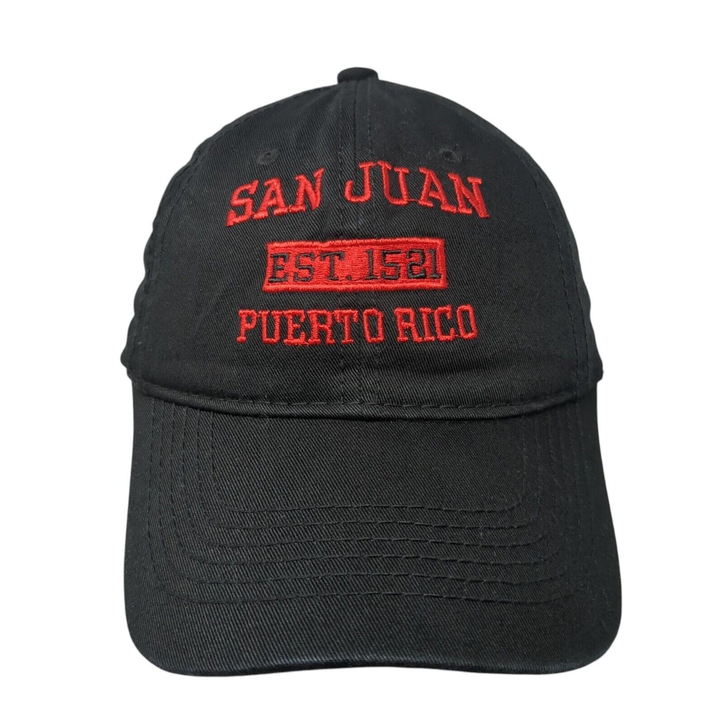 San Juan Puerto Rico Slideback Hat Black One Size Adjustable Embroidered