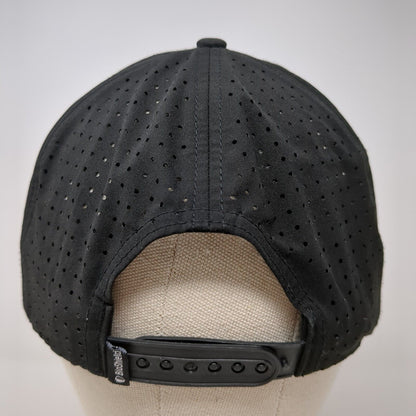 OVVN Snapback Hat Black One Size Adjustable Solid Laser Cut Perforated