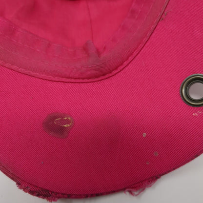 Butterfly Rhinestone Bling Slideback Hat Pink One Size Adjustable Distressed