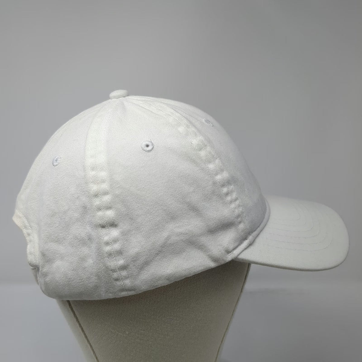 George Baseball Cap White One Size Slideback Adjustable Cotton Plain Blank Hat