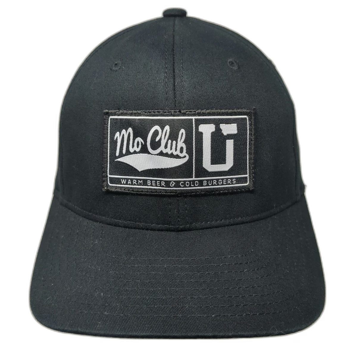 UpTop Mo Club Baseball Cap Black XL Warm Beer Cold Burgers Flexfit Stretch Hat