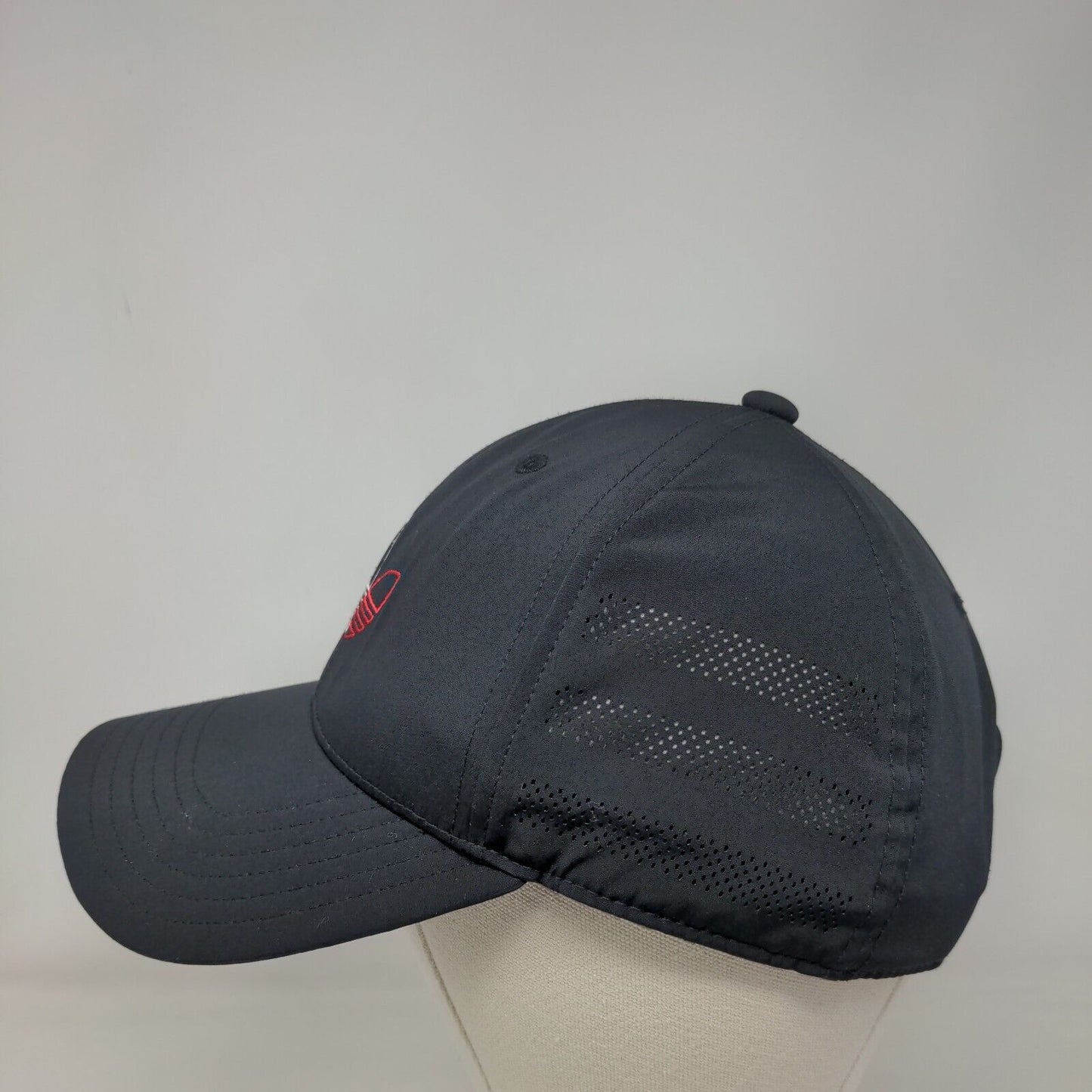 Adidas Snapback Hat Black OSFM Embroidered Trefoil Adjustable 6 Panel