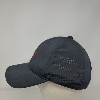 Adidas Snapback Hat Black OSFM Embroidered Trefoil Adjustable 6 Panel