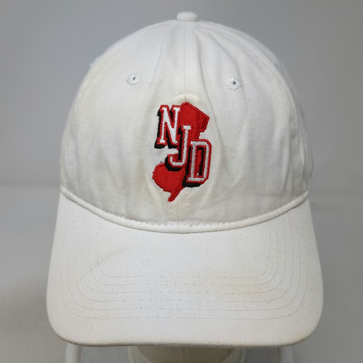 Port & Company Baseball Cap White One Size NJD New Jersey Logo Strapback Hat