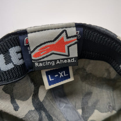Alpinestars Baseball Cap Gray Camo XL Fitted Flexfit Hat Logo A-Star Graphic