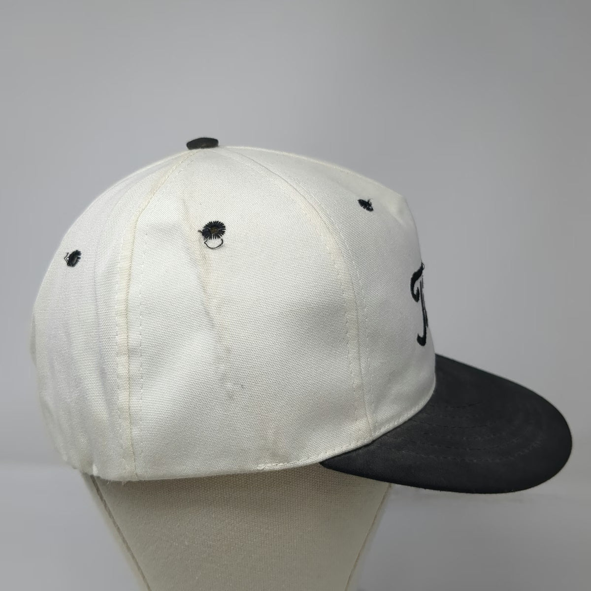 Titleist 5 Panel White Hat S Texace Golf Black Bill Green Underbrim USA Vintage