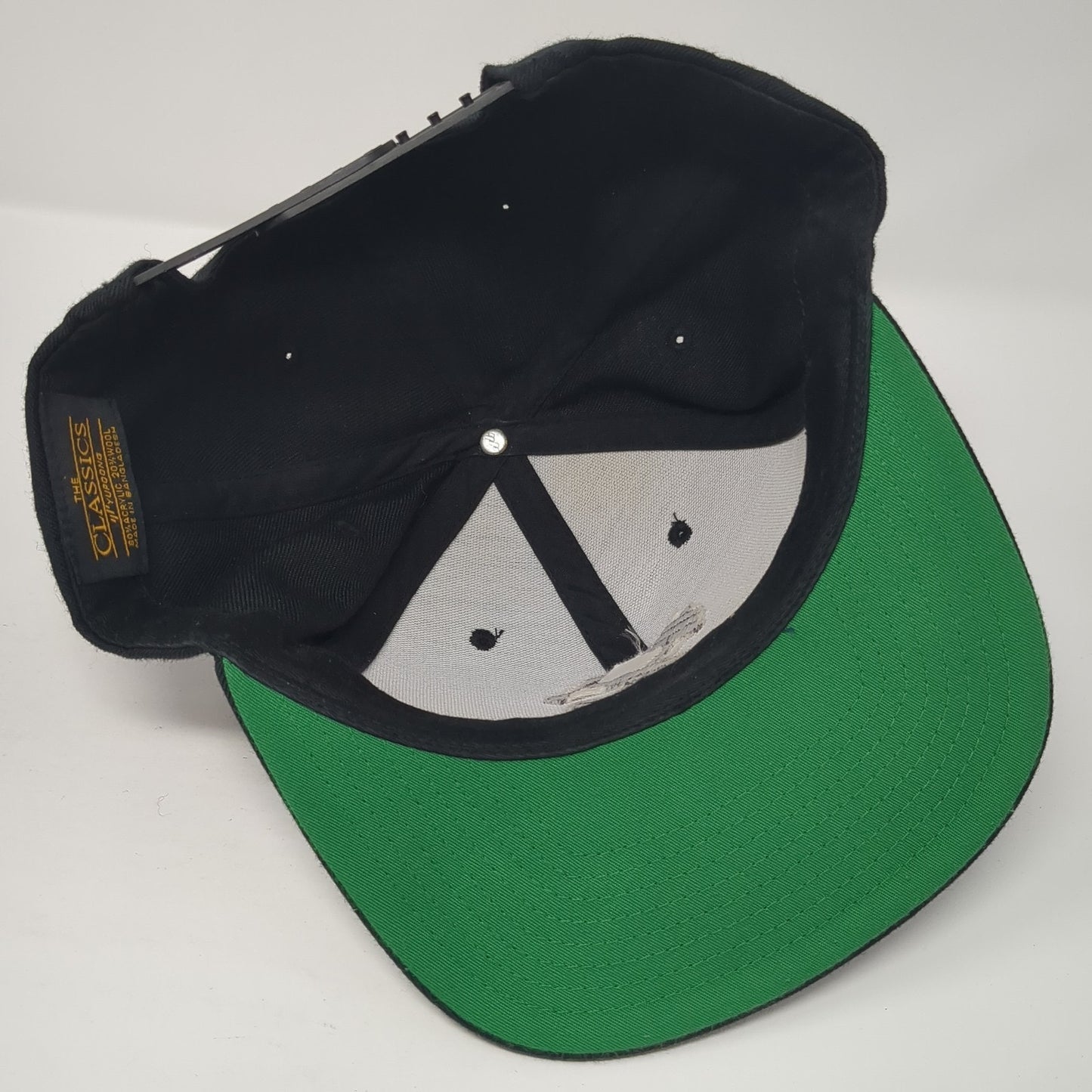 The Classics Yupoong Snapback Hat Black One Size Embroidered Logo