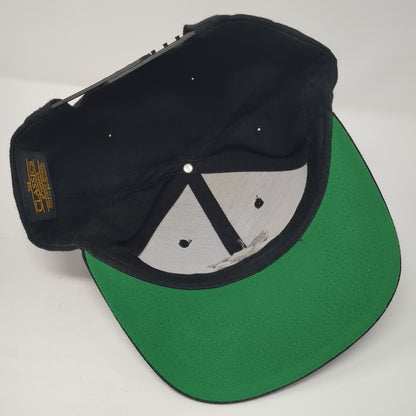 The Classics Yupoong Snapback Hat Black One Size Embroidered Logo