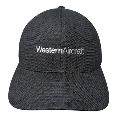Western Aircraft Fitted Hat Black OSFA Embroidered Flexfit Yupoong