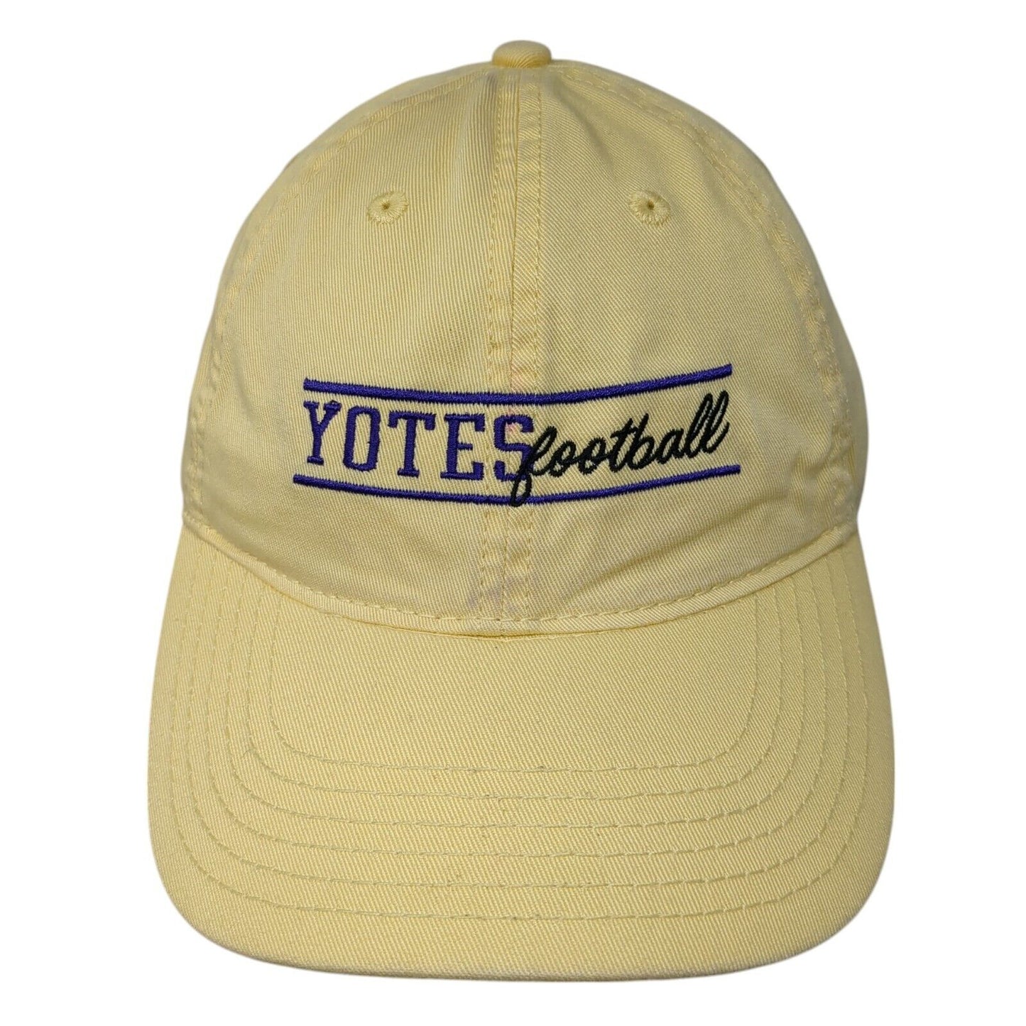 Yotes Football Slideback Hat Yellow One Size Adjustable Solid Legacy
