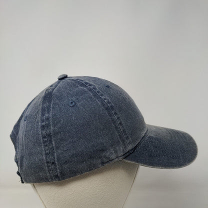 Unbranded Strapback Hat Blue OSFM Adjustable Blank Solid 6 Panel