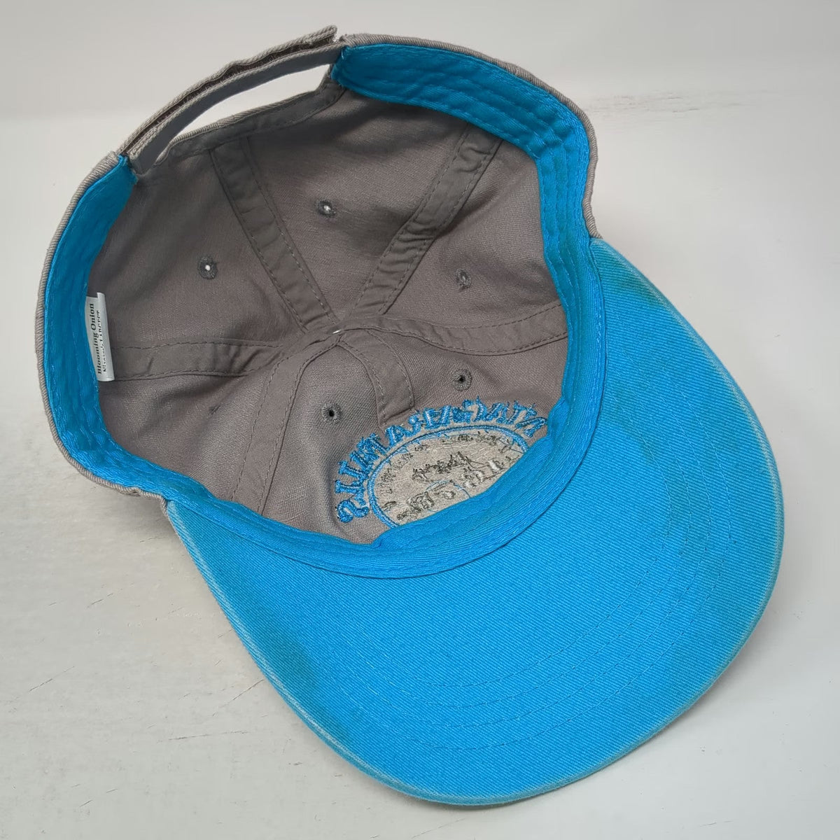 Blooming Onion Baseball Cap Gray Blue One Size Niagara Falls Strapback Hat Patch