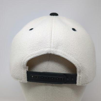 Melonwear Snapback Hat White One Size Felt Letter S Patch Flat Brim Baseball Cap