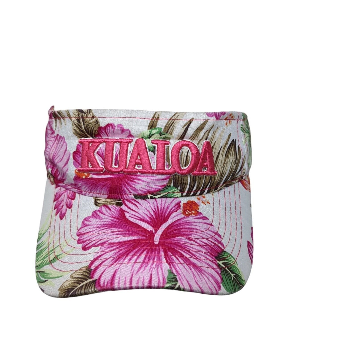 Kualoa Hawaii Strapback Sun Visor Hat Multi One Size Embroidered Floral