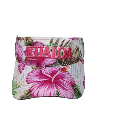 Kualoa Hawaii Strapback Sun Visor Hat Multi One Size Embroidered Floral