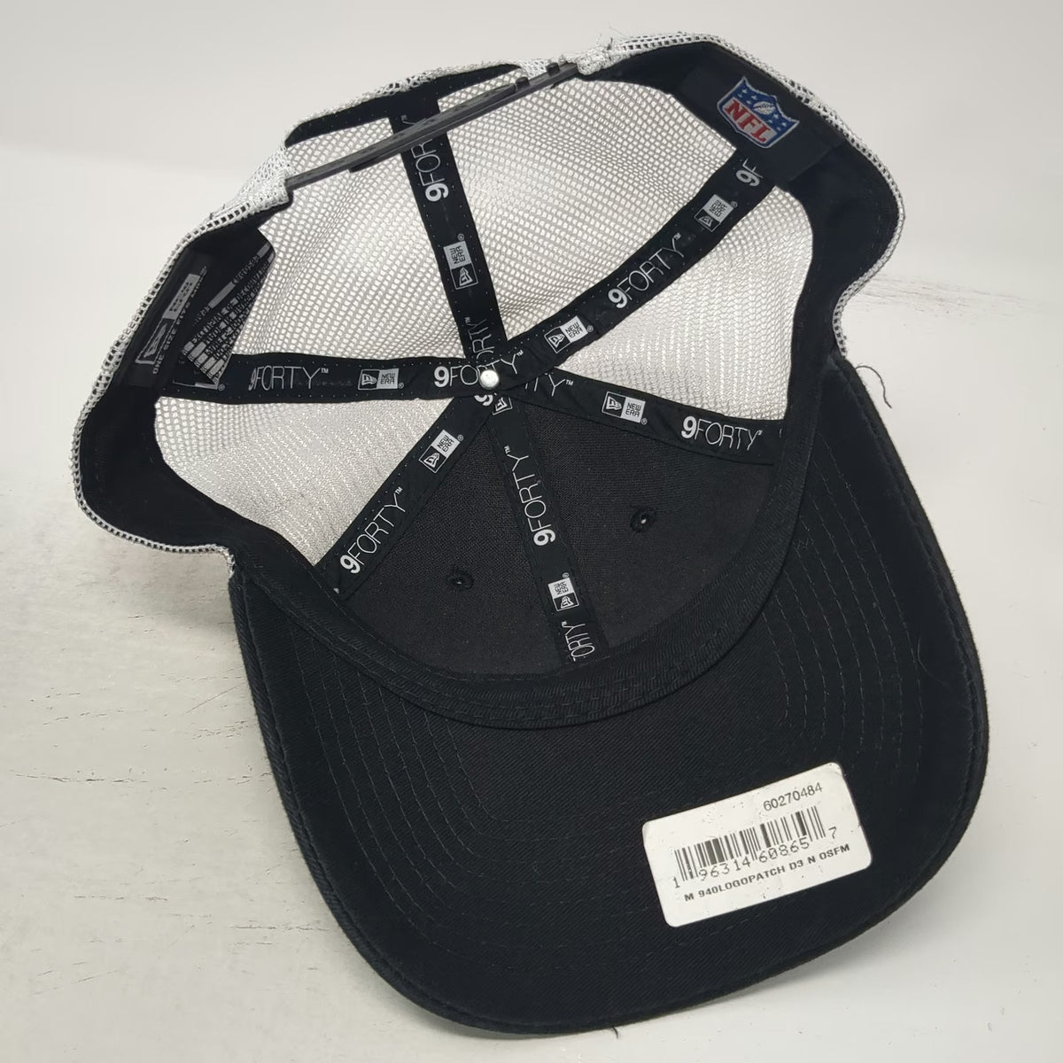 New Era New Orleans Saints NFL Snapback Black White Gold OS Mesh Patch Hat Logo