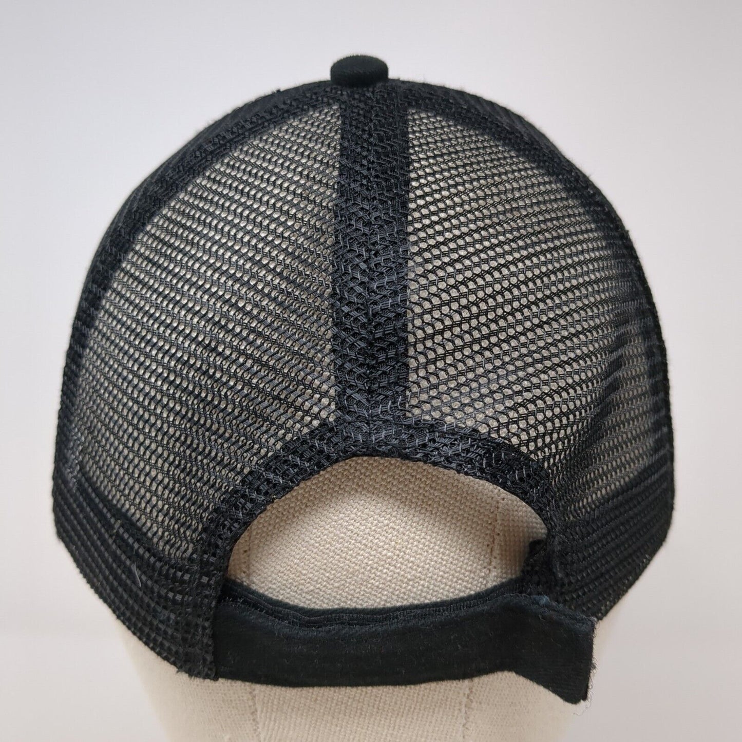 Unbranded Strapback Trucker Hat Black One Size Mesh Back Blank Solid