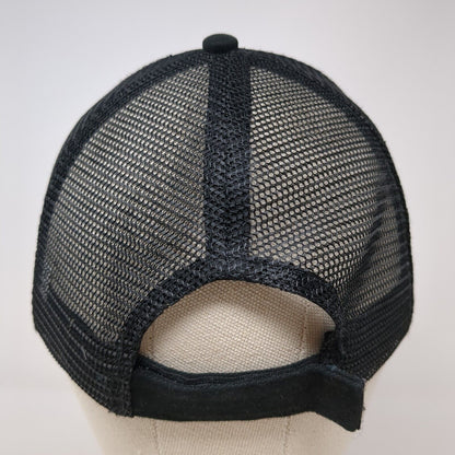 Unbranded Strapback Trucker Hat Black One Size Mesh Back Blank Solid
