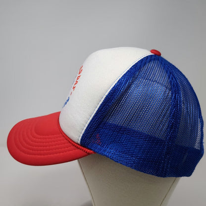 OTTO Trucker Hat White Blue Red One Size Hot Dog Graphic Foam Mesh Snapback