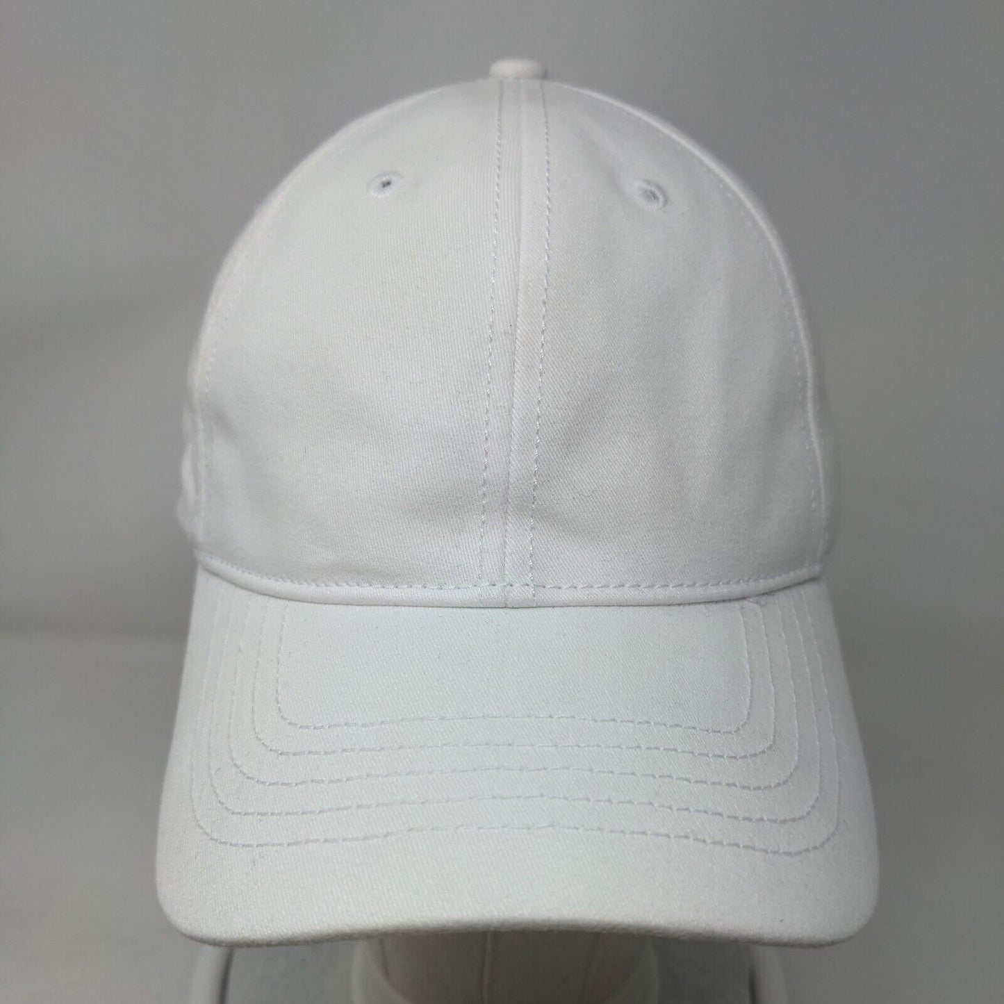 Unbranded Slideback Hat White OSFM Adjustable Solid 6 Panel Blank