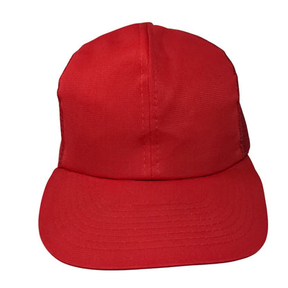 Unbranded Snapback Trucker Hat Red OSFA Adjustable Mesh Back Blank Polyester