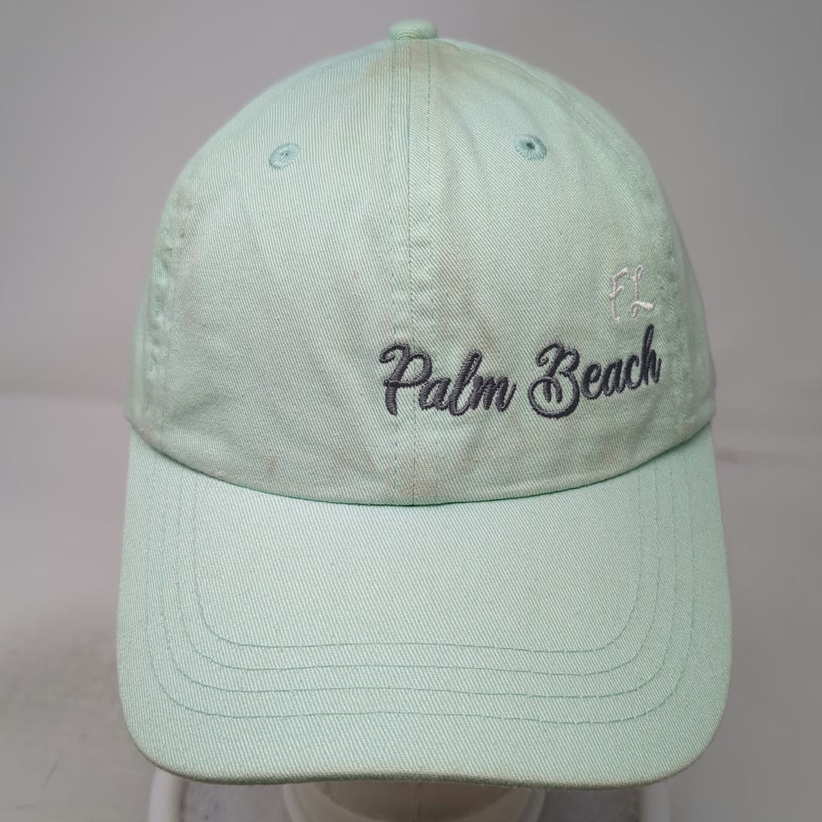 Paramount Apparel Baseball Cap Green M Palm Beach FL Cotton Slideback
