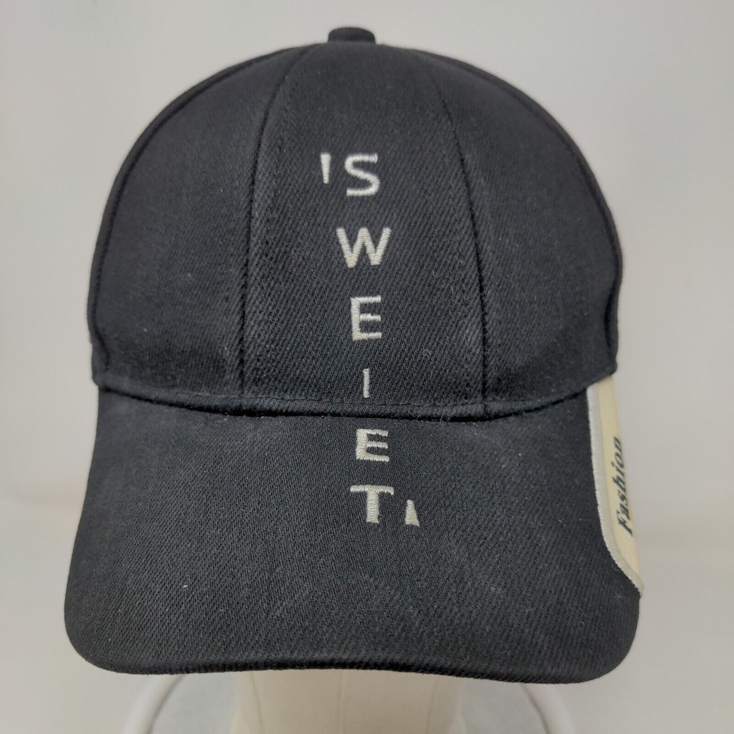 Sweet Fashion Men's Slideback Hat Black Embroidered Logo Adjustable