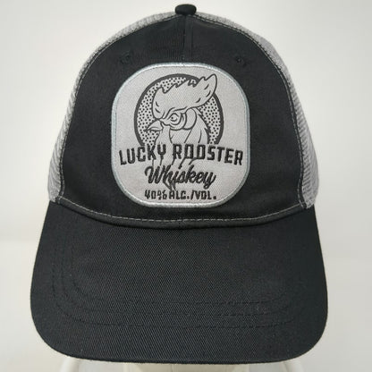 Infinity Trucker Hat Black Gray One Size Mesh Snapback Lucky Rooster Whiskey