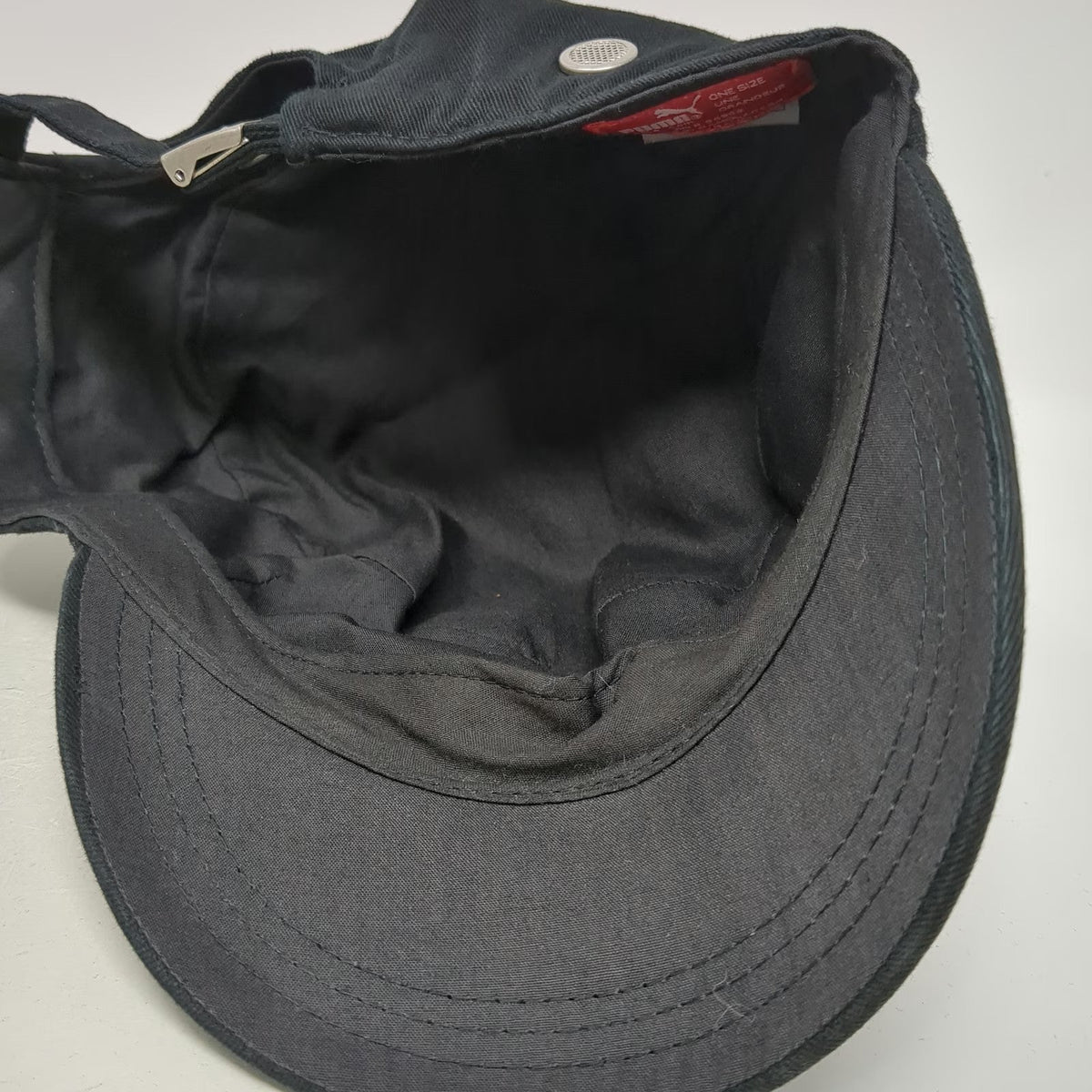 Puma Army Cap Black Pink One Size Cotton Slideback Logo Hat Cadet Military