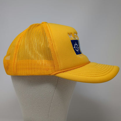 Decky Trucker Hat Yellow One Size M. Dyer Global Hawaii Mesh Snapback Rope