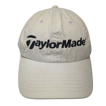 TaylorMade Slideback Golf Hat Tan One Size Adjustable Embroidered 6 Panel
