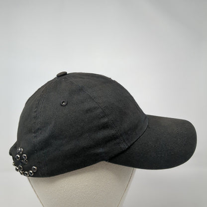 Crucifix Cross Slideback Hat Black One Size Adjustable Embellished Rhinestone