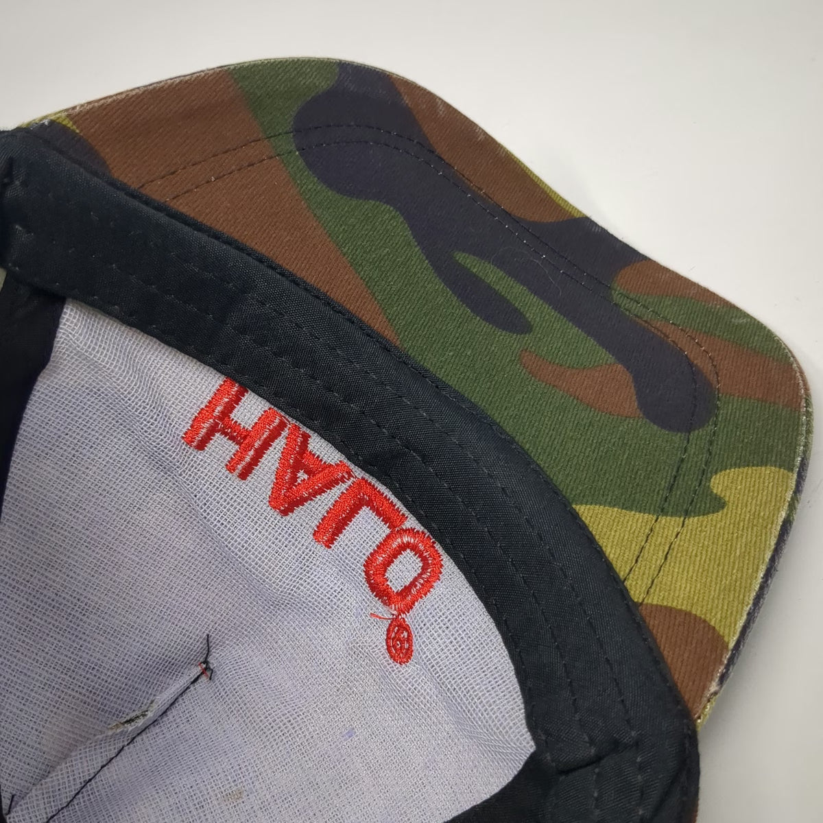 5 Panel Green Camo Embroidered Halo Logo Hat One Size Slideback Cotton Buckle