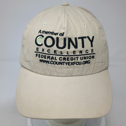 Hit 5 Panel Beige One Size Hat Federal Credit Union Embroidered Strapback