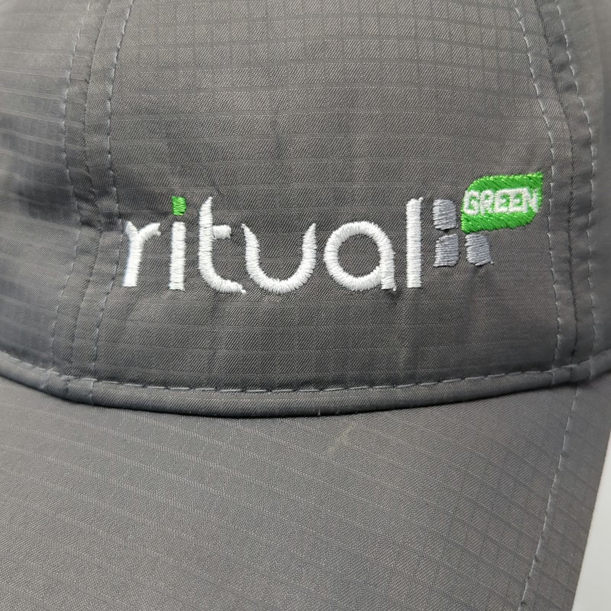 Cap America Ritual Green Logo Gray Baseball Cap One Size Strapback Hat Ripstop