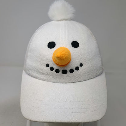 Mad Engine Snowman White One Size Snapback Hat 3D Carrot Nose Pom-pom Christmas
